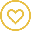 Yellow heart in a circle for love in Life Career & Mindset Coaching