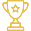 Yellow trophy with a star for success in Life Career & Mindset Coaching