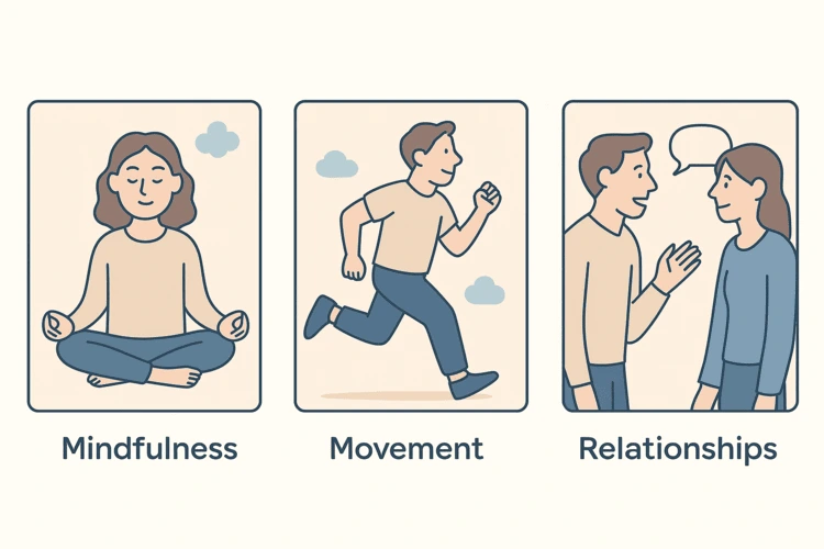Infographic of practical emotional resilience exercises for busy professionals.